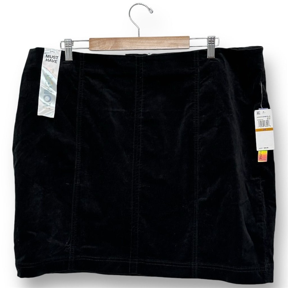 NEW Womens 3XL Black Velvet Knee Length Pencil Skirt Casual Gothic